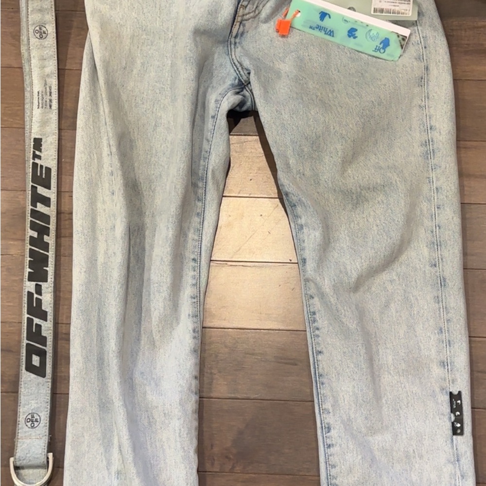 Off-White Light Wash Slim Jeans